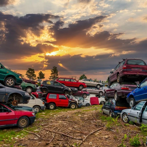 Cars stacked on top of eachother