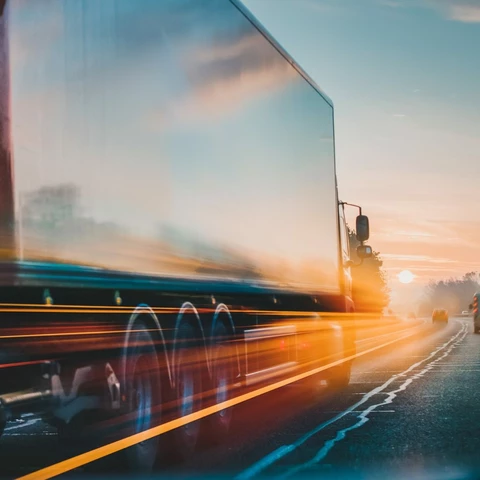 Truck on highway