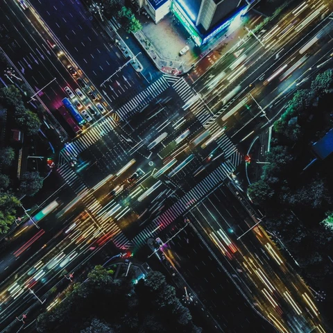 Intersection at night
