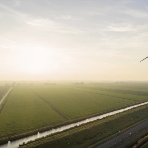 Landscape with windmills