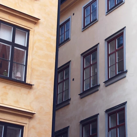 Colourful architecture buildings