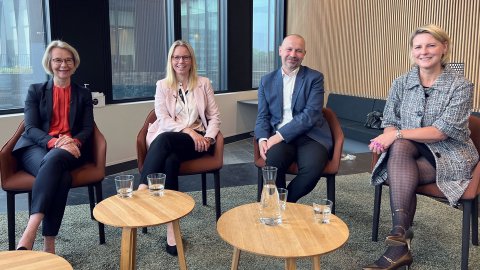 Lene Skole, CEO of the Lundbeck Foundation, Ole Buhl, Head of ESG at ATP, and Henriette Wennicke, Head of Investor Relations & Treasury at GN, Christina Gadeberg, Nordea 