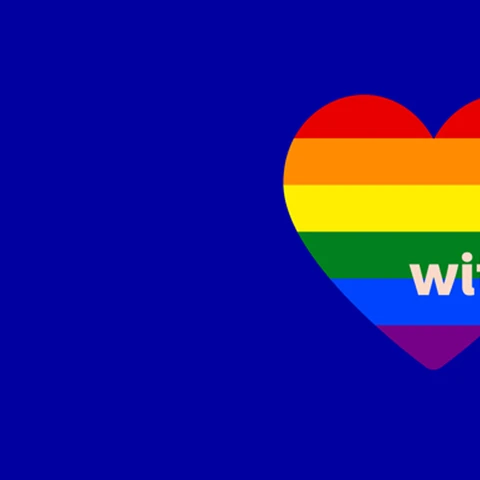 Nordea heart with Pride flag colours
