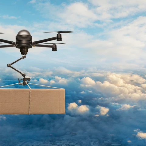 Drone delivering package over city Nordea On Your Mind Ecommerce The new normal 1920x1080.png