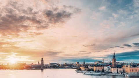 Stockholm, Sweden in sunset