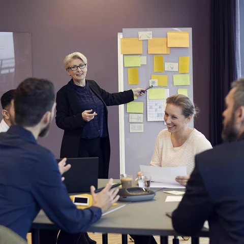 Group of people having meeting