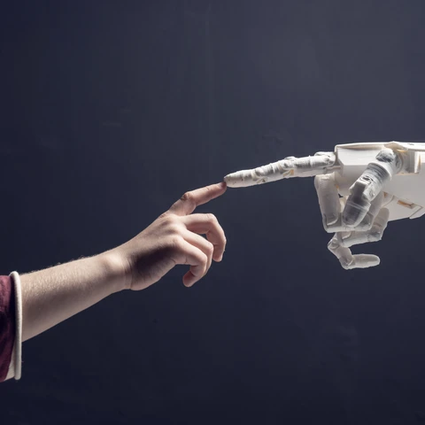 Robot finger meeting human finger
