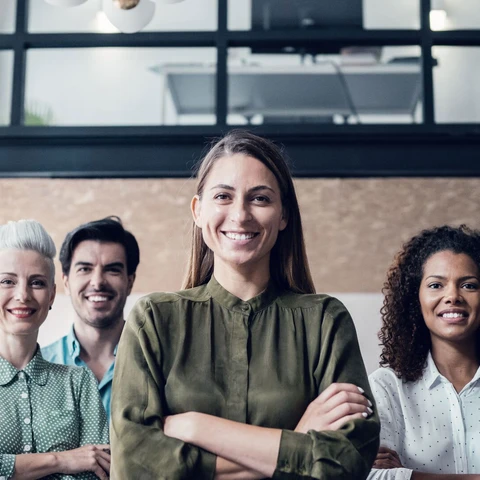Confident and happy business women