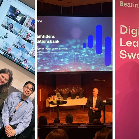 Patrik Myske pratade om Nordeas resa och tog emot pris på eventet Digital Leaders in Sweden anordnat av BearingPoint.