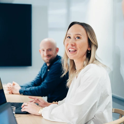 employees having a meeting