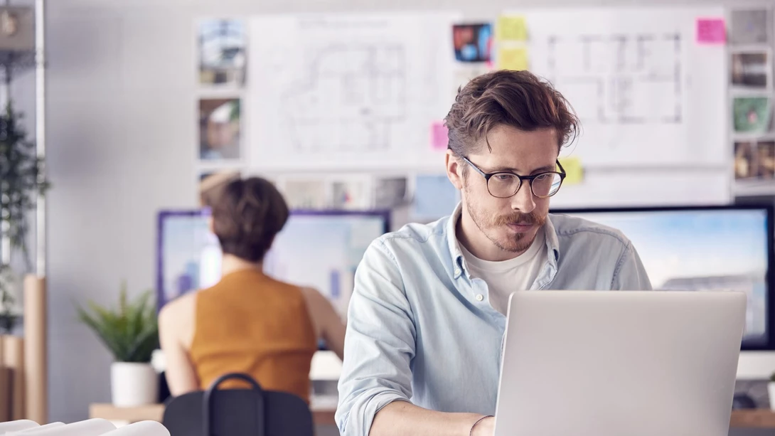 Male working in an office 